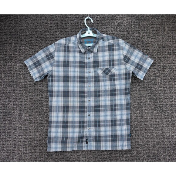 Kuhl Other - Kuhl Shirt Mens Medium Blue Gray Plaid Seersucker Short Sleeve Gorpcore Outdoor